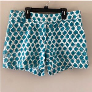 LOFT Teal Patterned Shorts